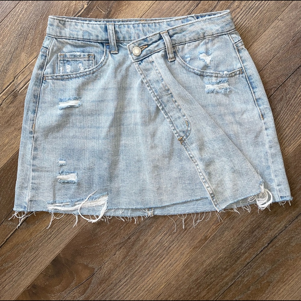 Asymmetrical denim skirt